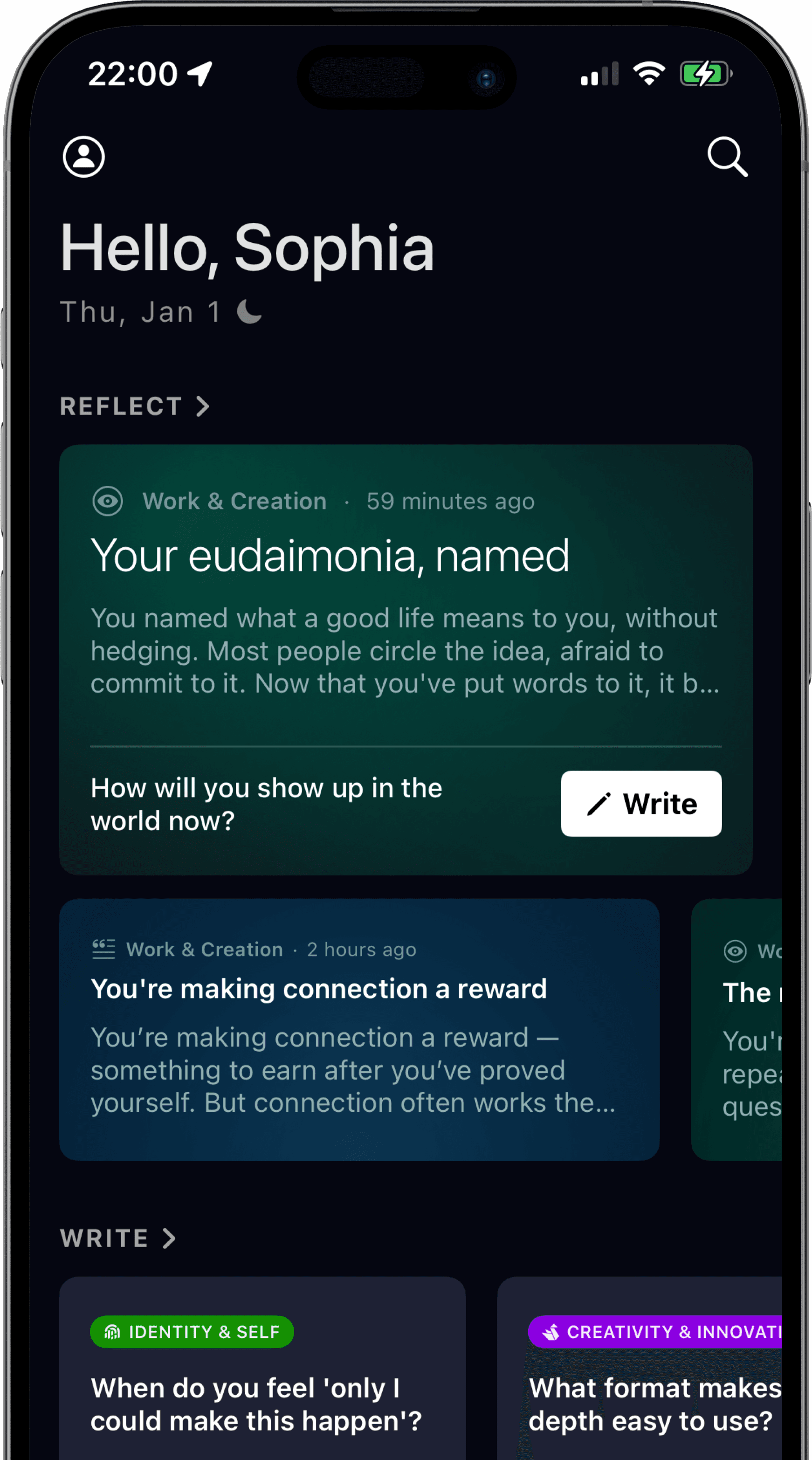 Examined Self app screenshot
