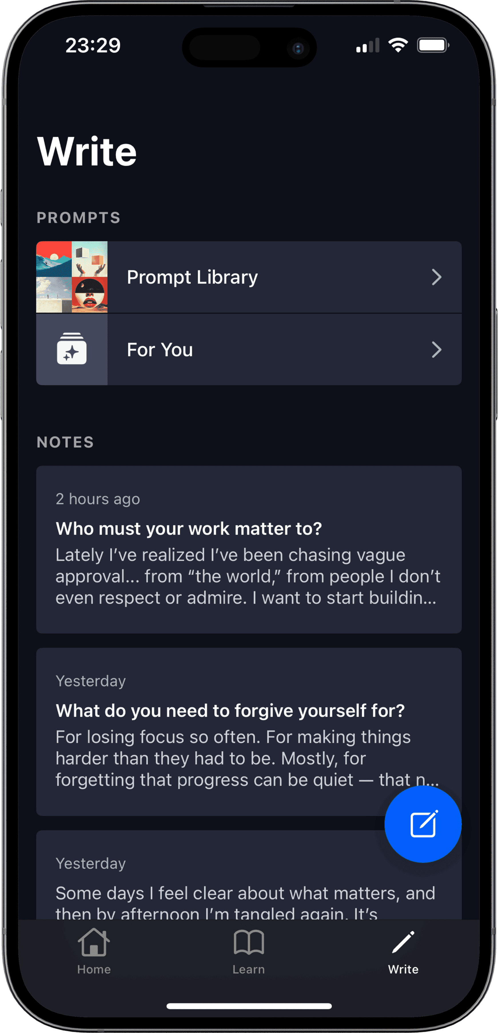 Memory — Examined Self app screenshot
