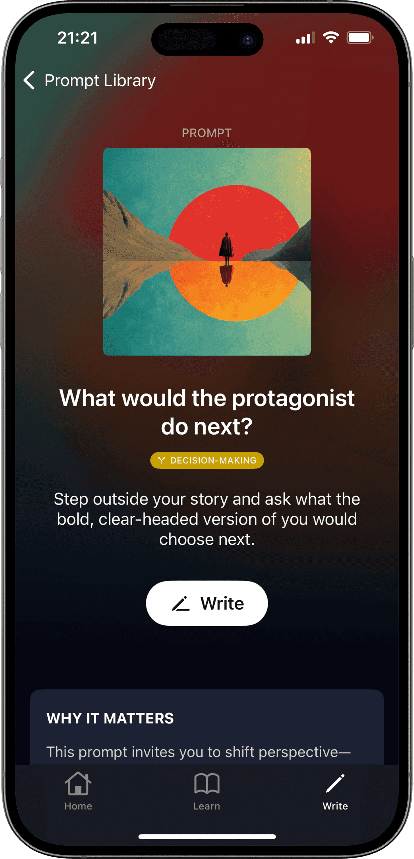 Prompt Library — Examined Self app screenshot